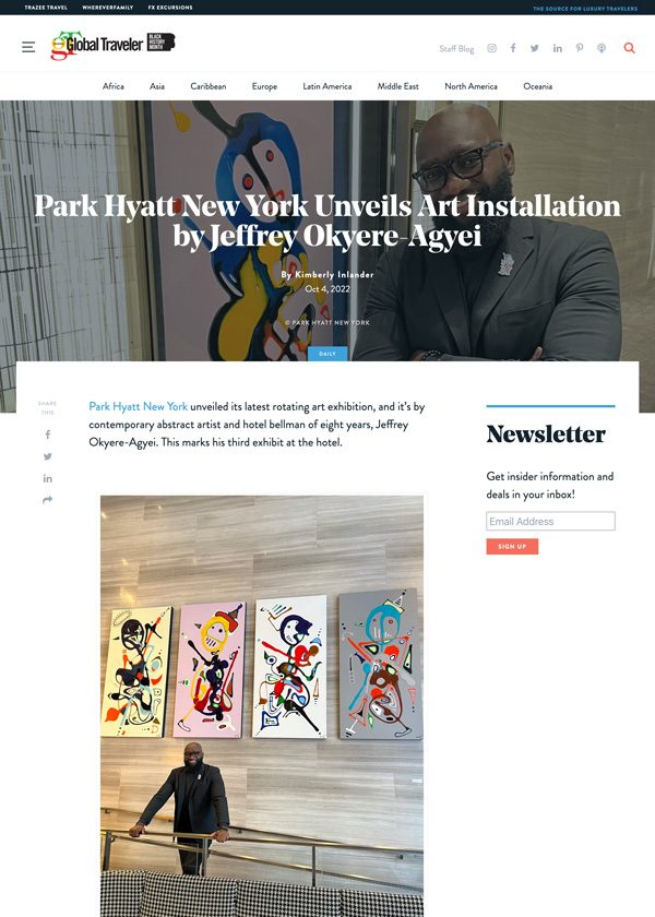 Park Hyatt New York Unveils Art Installation by Jeffrey Okyere-Agyei
